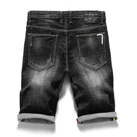 Summer Men's Black Denim Shorts