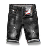 Summer Men's Black Denim Shorts