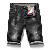 Summer Men's Black Denim Shorts