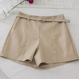 Casual PU Leather Shorts