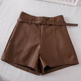 Casual PU Leather Shorts