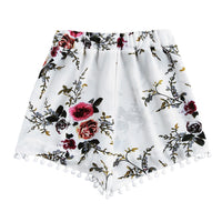 Rose Print Tassel Shorts