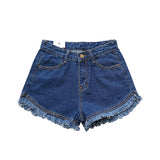 Fringed woolen shorts