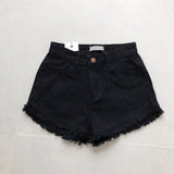 Fringed woolen shorts