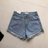 Fringed woolen shorts