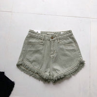 Fringed woolen shorts