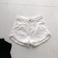 Fringed woolen shorts