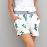 Cactus Print Elastic Short