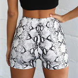 Snakeskin Print Shorts